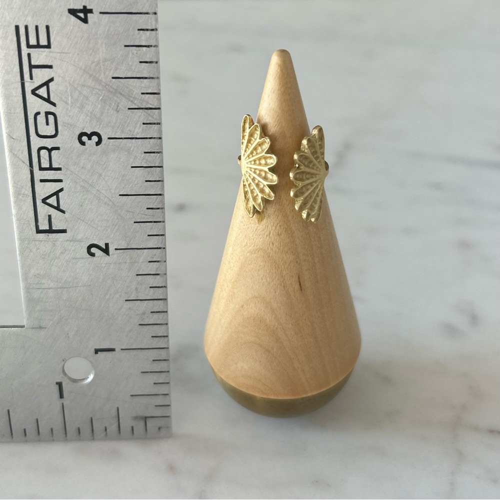 Weighted Brass & Wood Ring Holder